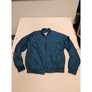 Guy Loren Mens Vintage Teal Blue Bomber Jacket Western Yoke Size Medium RN 54884